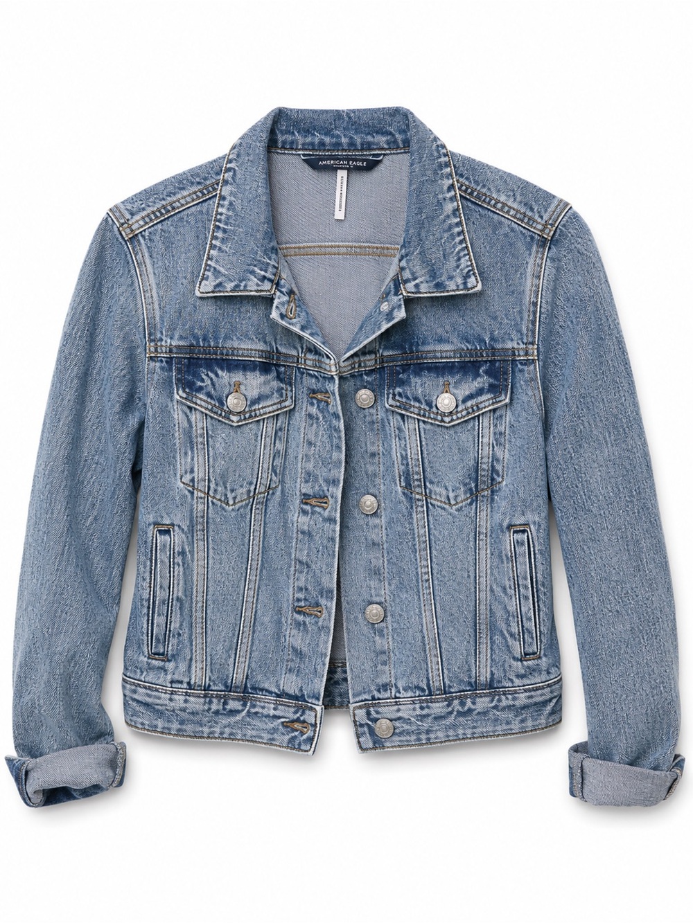 Free People Light Blue Denim Jean Jacket